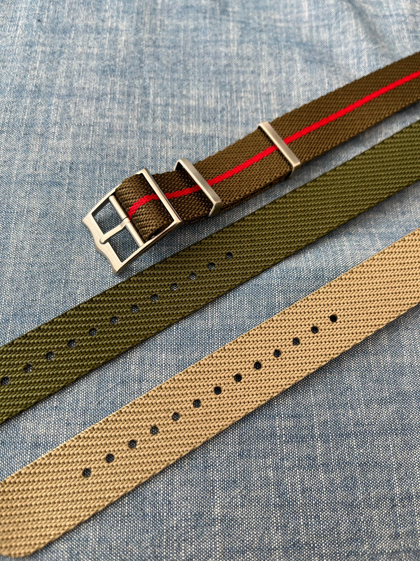 Rose Strap - Olive / Red