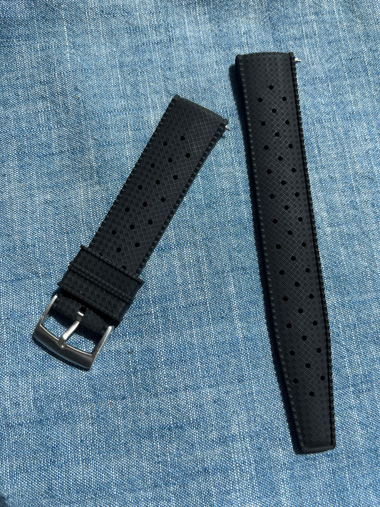 Tropical Vulcanized Rubber Strap - Black